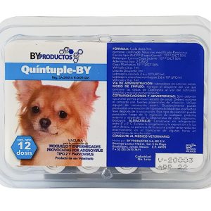 Quintuple by - Vacuna para moquillo y enfermedades provocadas por Adenoivirus y Parvovirus.