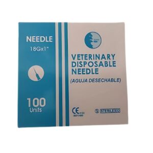 Caja con 100 Agujas Veterinarias 18GX1