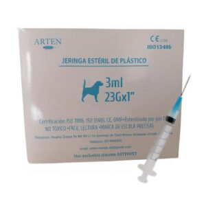 Caja con 100 Jeringas veterinarias 3 ml aguja 23GX1